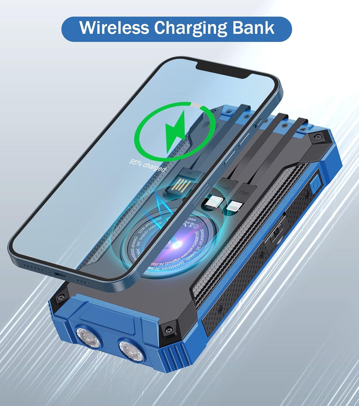 Cargador inalámbrico de banco de energía de 36000 mAh