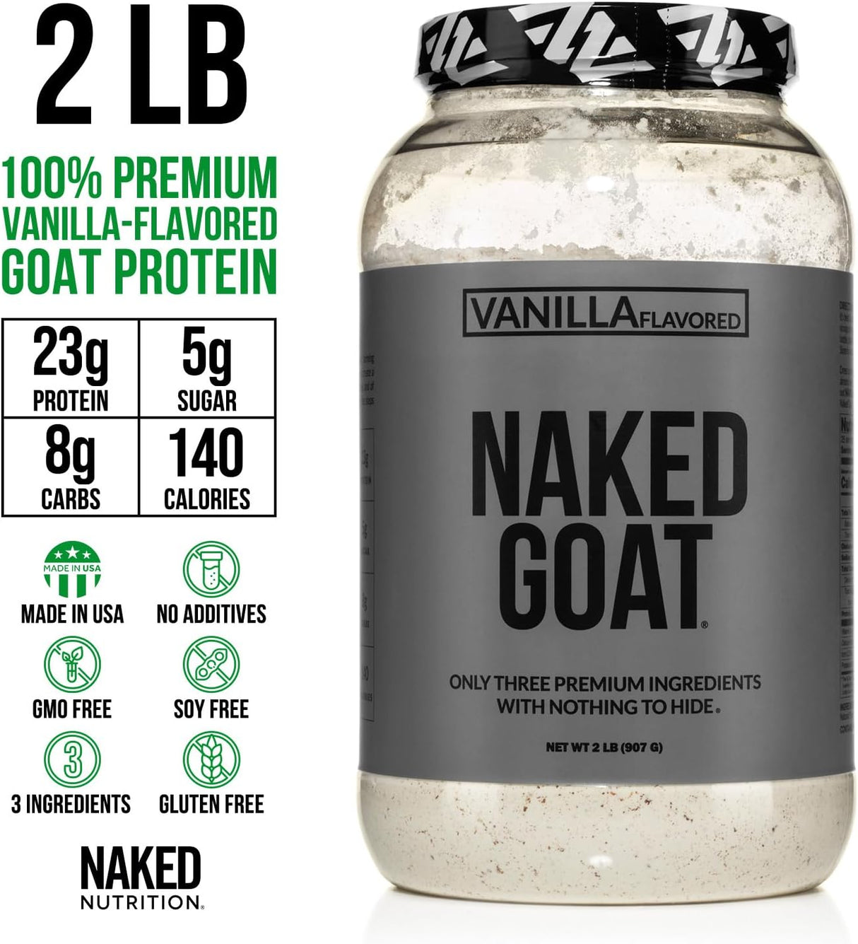 Proteína de Bó Goat Vanilla NAKED - 23g, 25 raciones
