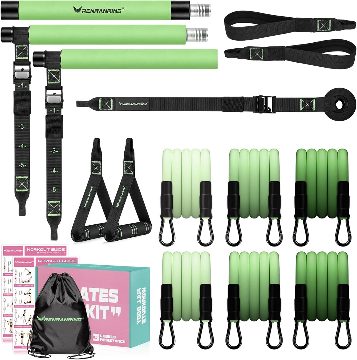 Kit de barra de pilates, multifuncional, bandas de resistencia
