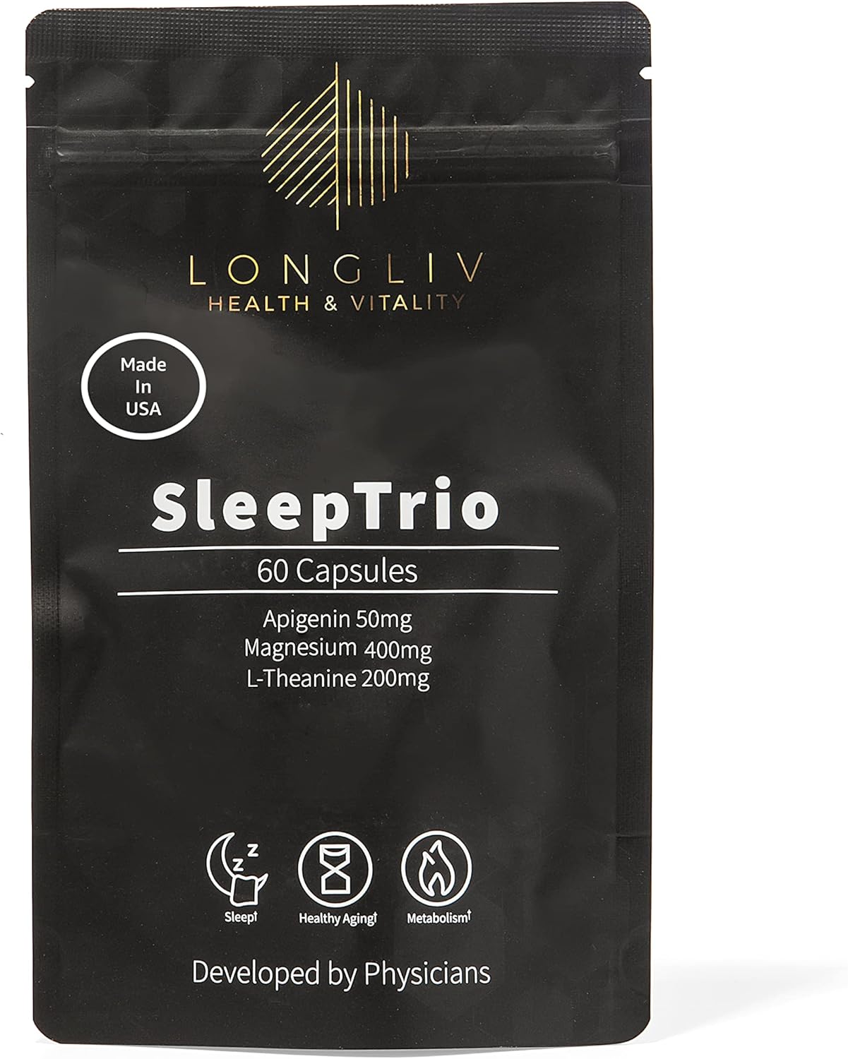 Cápsulas de magnesio y apigenina L-teanina Sleep Trio