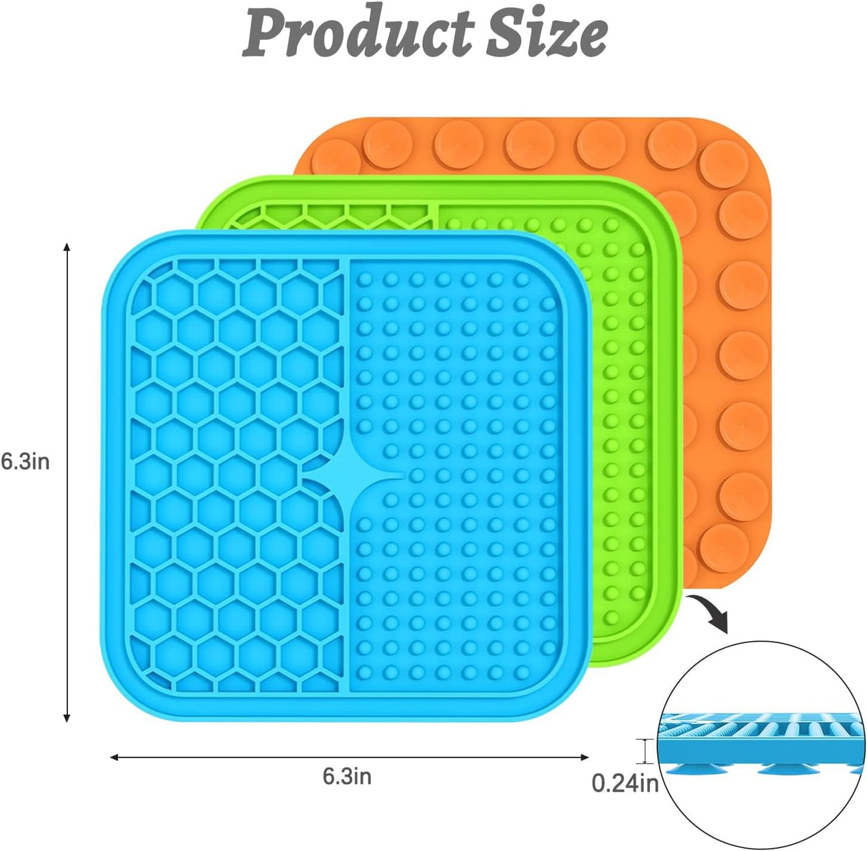 Paquete de 3 comederos para lamer perros y gatos