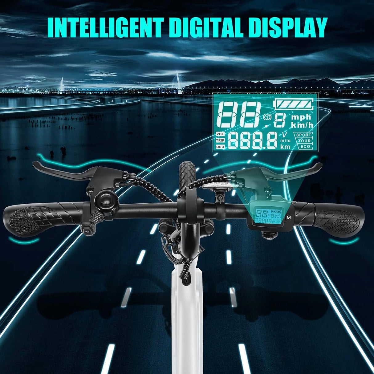 Bicicleta eléctrica plegable ANCHEER 20MPH, 374Wh, 14