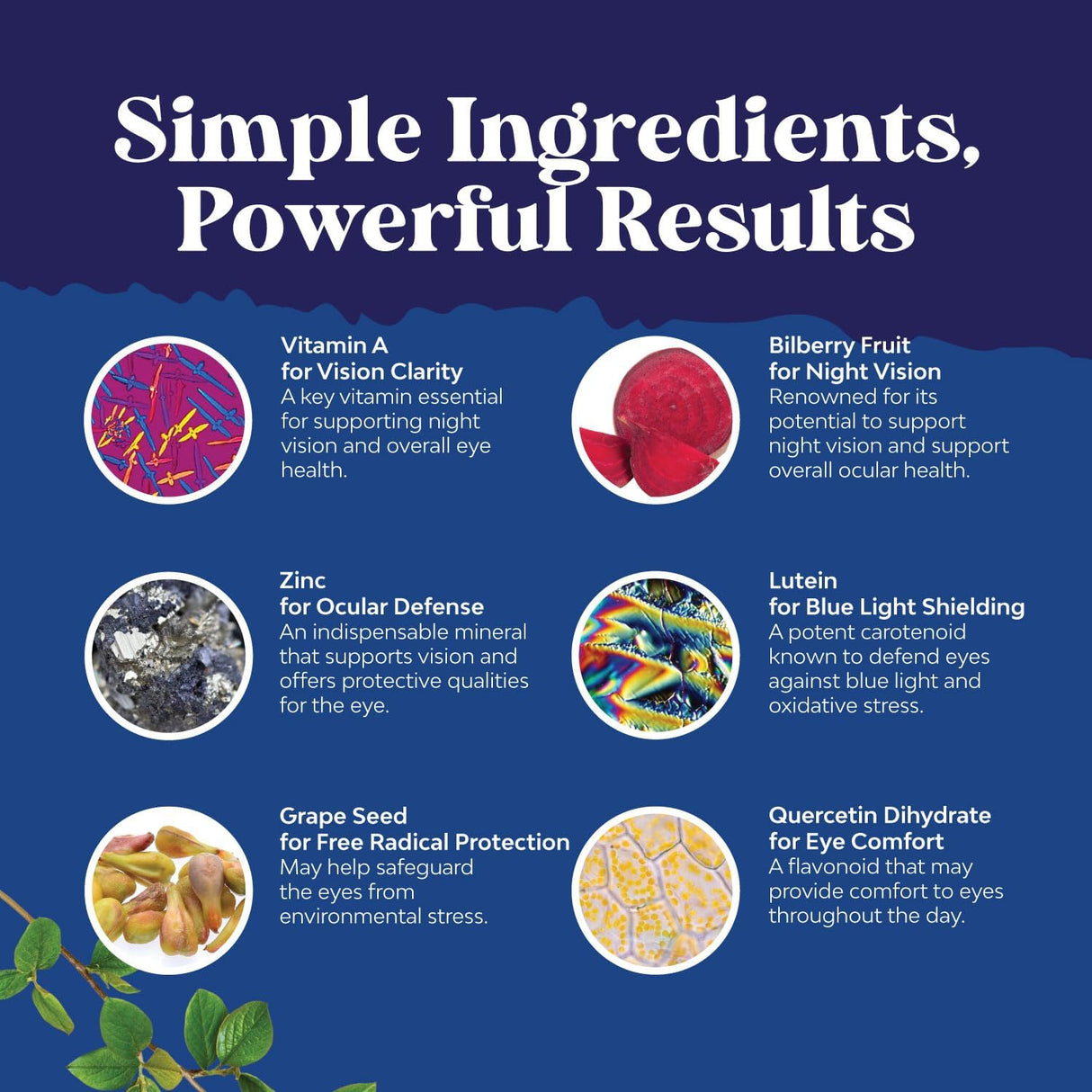 Suplemento vitaminas para los ojos para la visión 20 mg