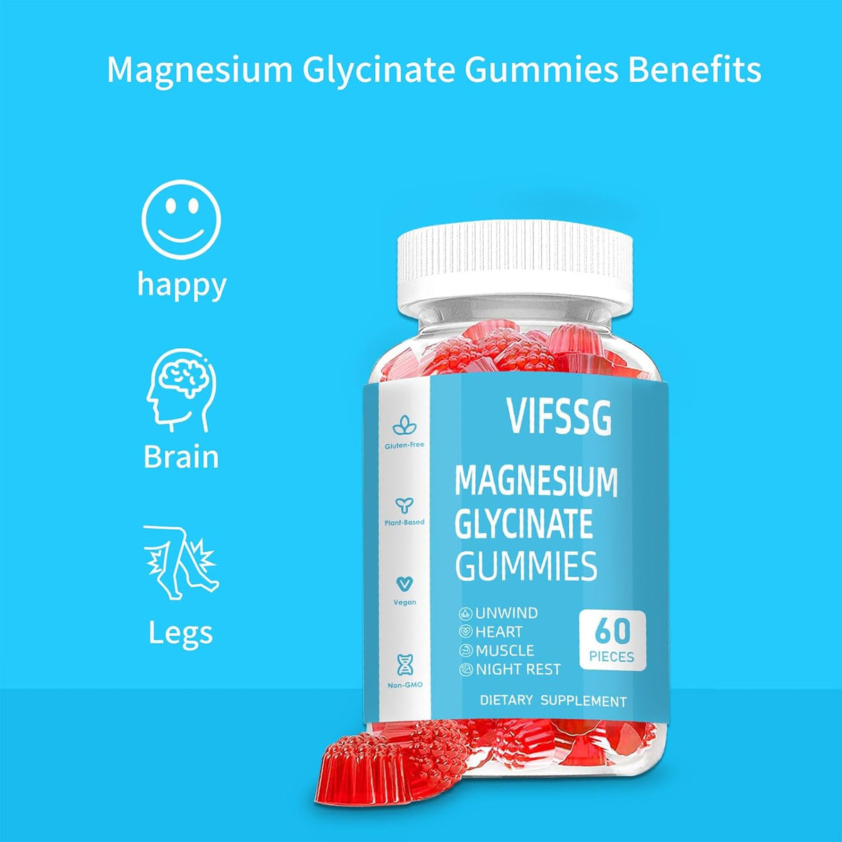 Suplementos de glicinato de magnesio 400 mg VIFSSG