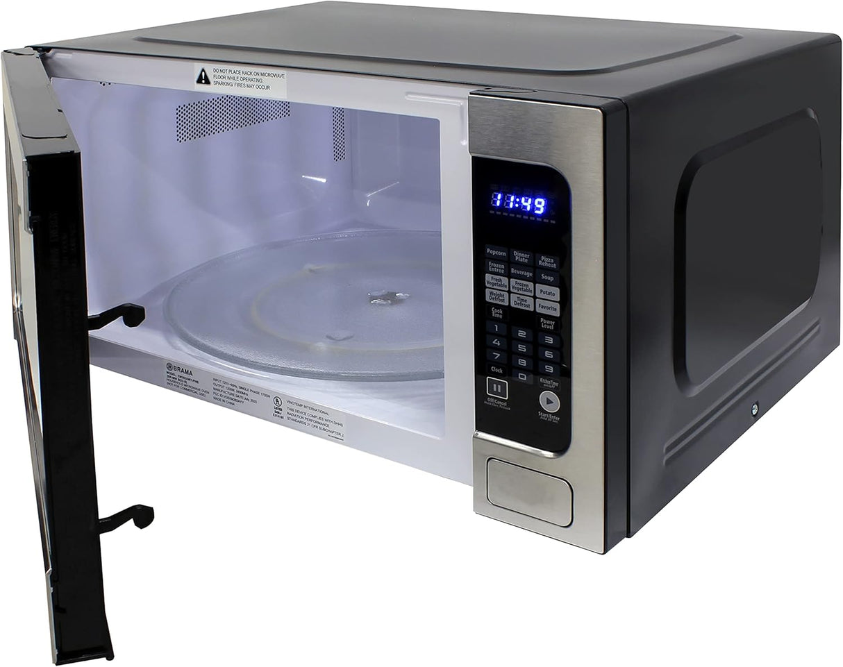 Horno Microondas BRAMA 1200W, 10 Niveles, 2.2 Cu.Ft.