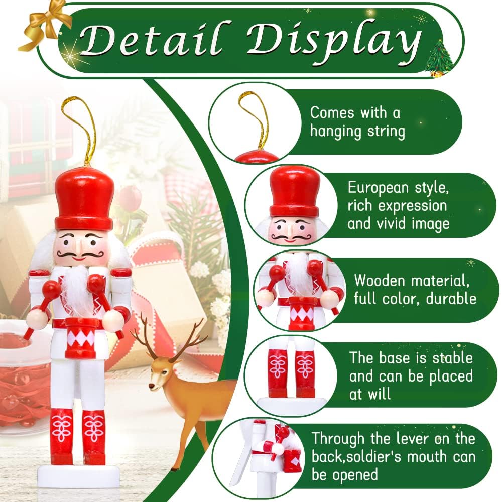 Conjunto de 5 Adornos de Cascanueces Jolik, Decoración Navideña