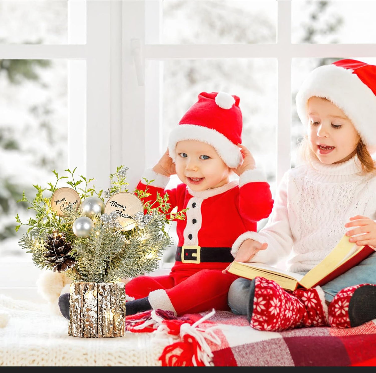 Árbol de Navidad Mini N&T NIETING 12 con luces LED cálidas