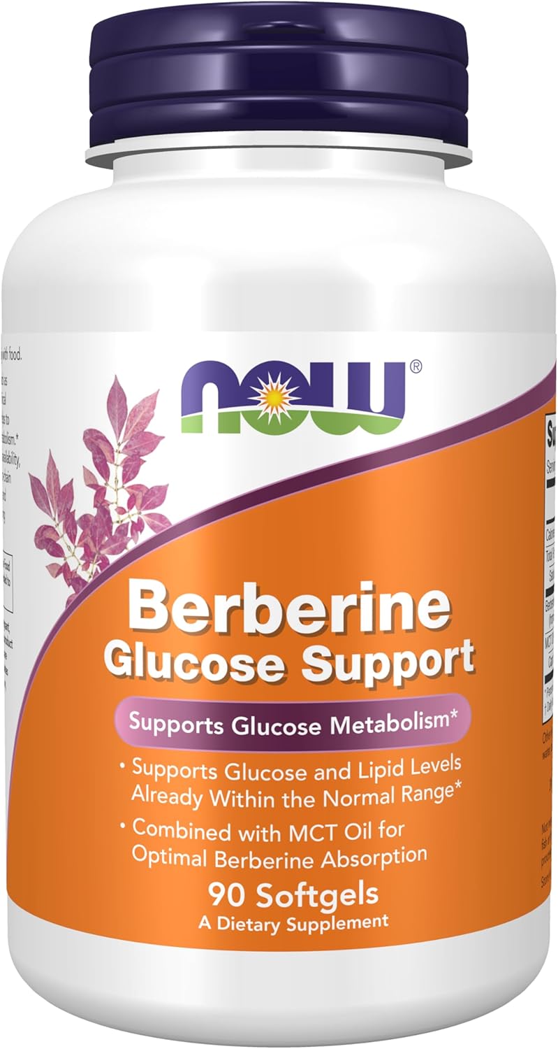 Suplemento de Berberina, NOW, Soporte Glucosa, 90 Softgels