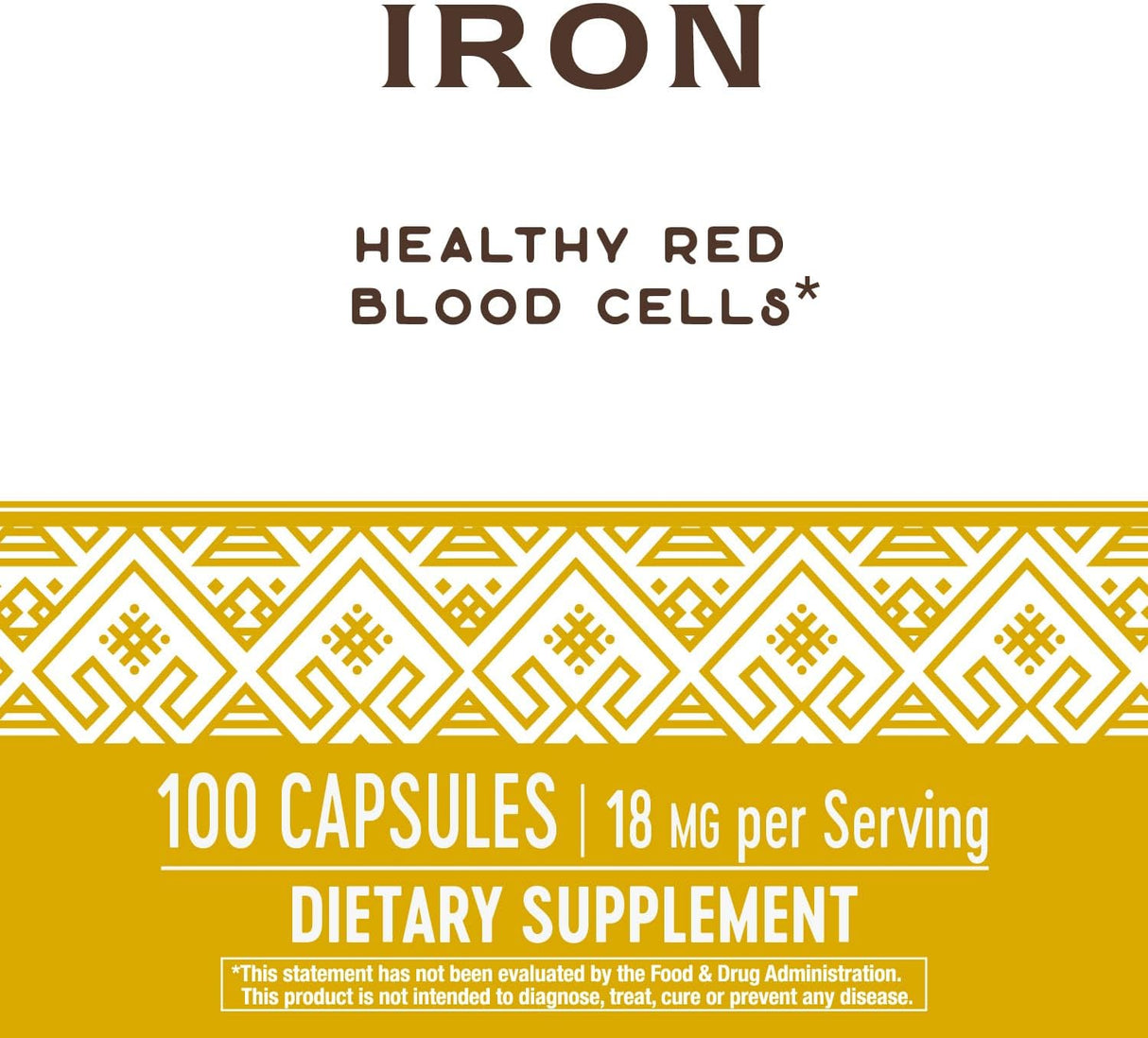 Suplementos Iron Support Healthy Red Blood Glóbulos 100 cáp