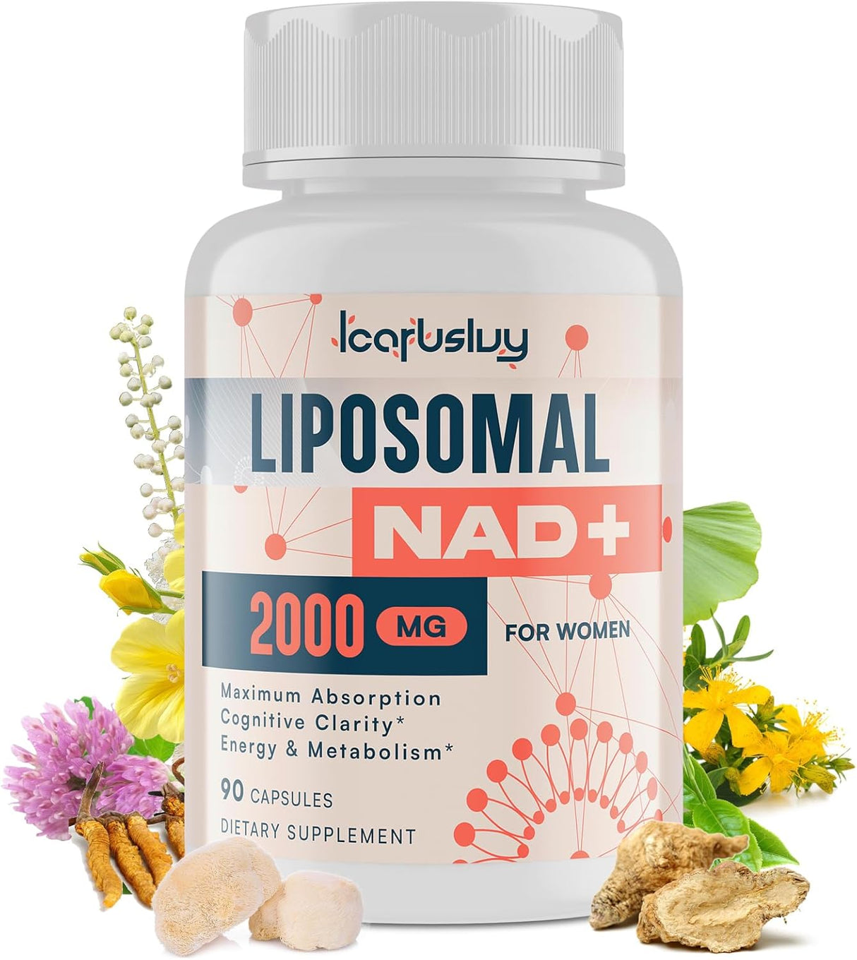 Suplemento NAD+ Liposomal 2000MG, Energía y Claridad, 90 Caps