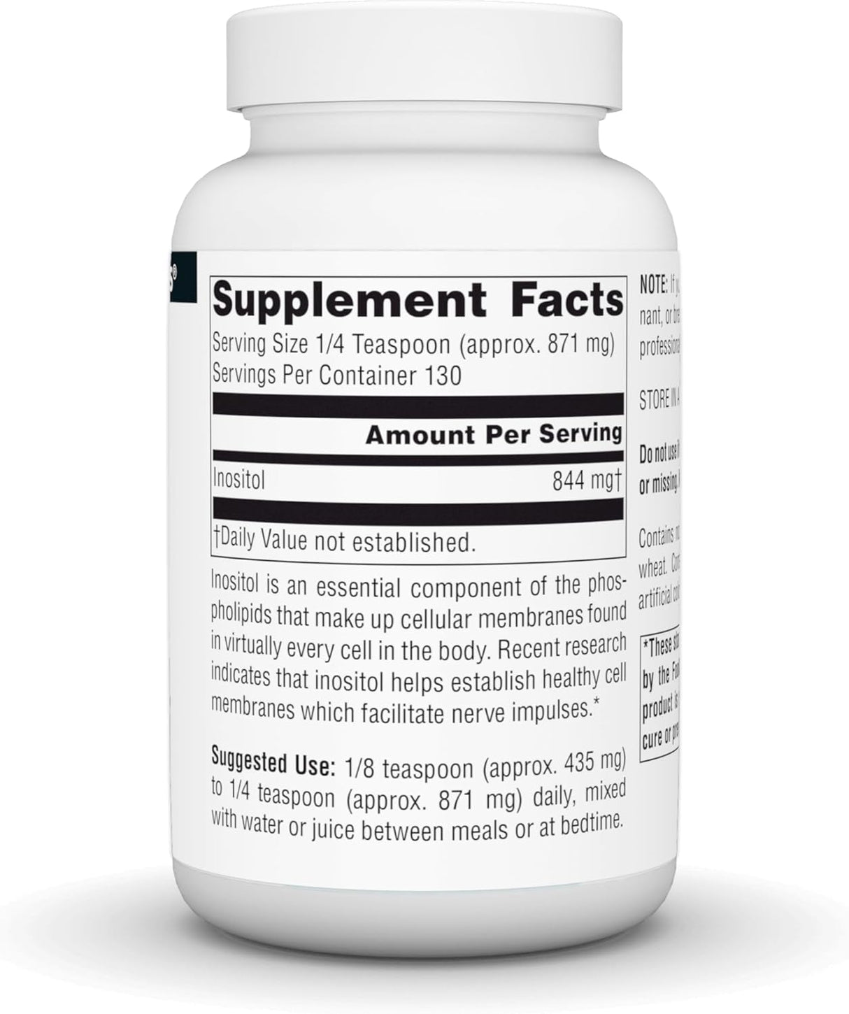 Inositol Puro de Source Naturals, suplemento en polvo 4 oz