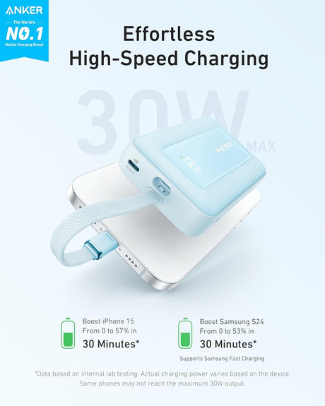 Batería portátil Anker Zolo 10,000mAh, 30W, USB-C integrado