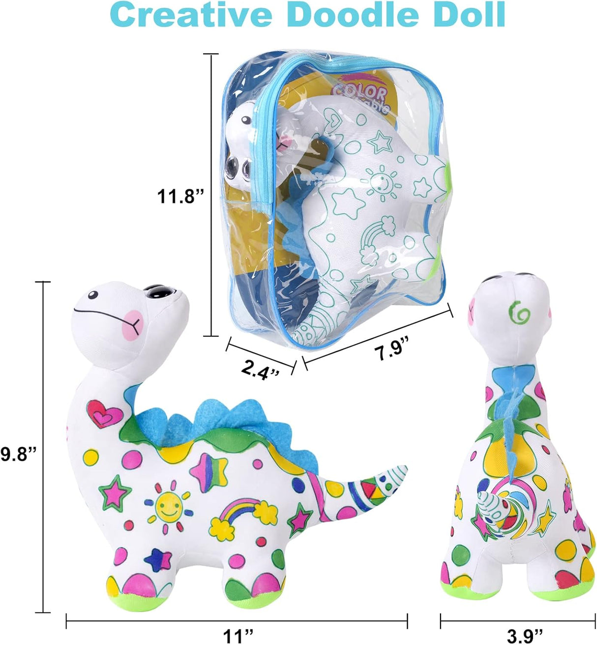 DRAWMYTOY Peluche para colorear, para niñas pequeñas