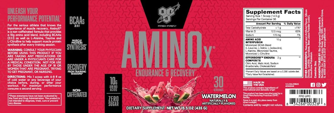 BSN Amino X Polvo de recuperación y resistencia muscular