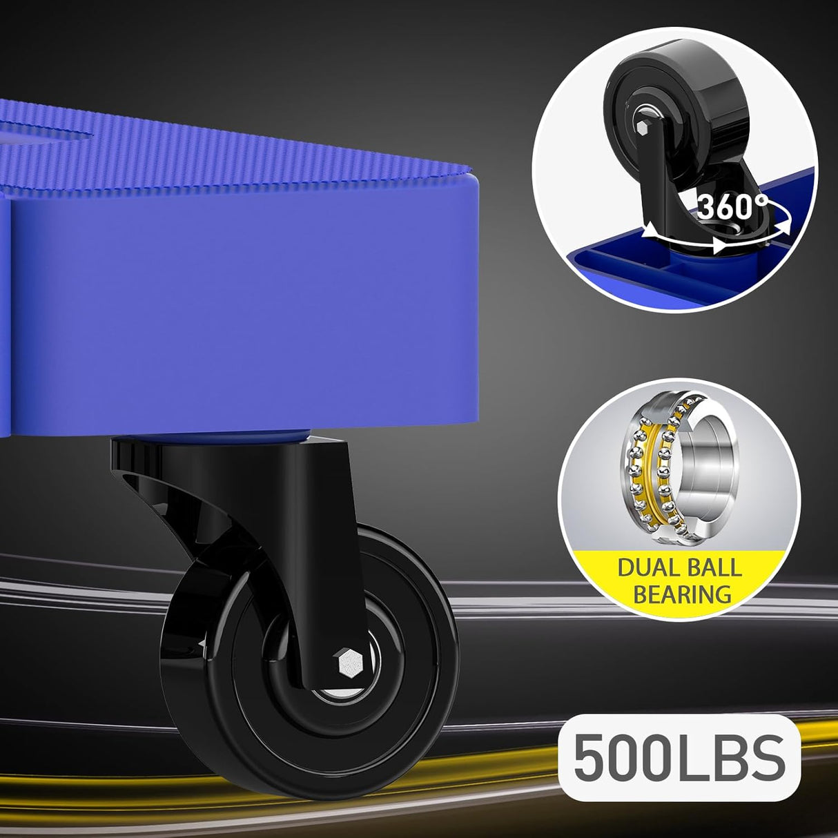 Carretilla Plegable SOLEJAZZ 500LB, 6 Ruedas, 2 Cuerdas