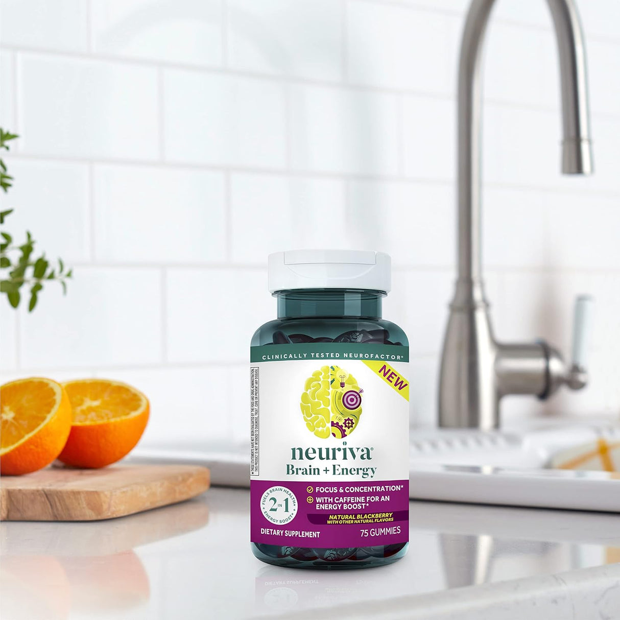 Neuriva Gomitas de cerebro + energía suplemento cerebral 75u