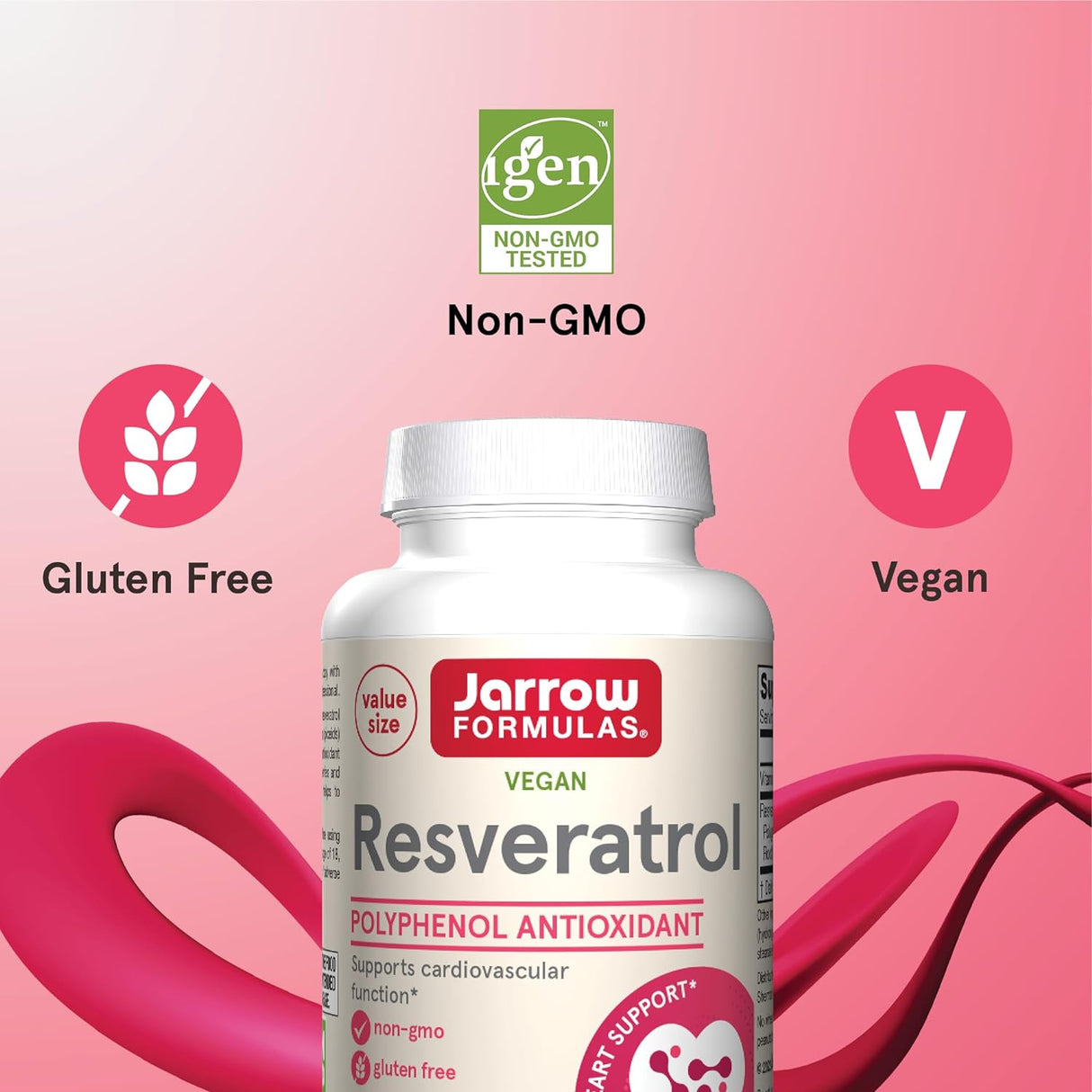 Suplemento Jarrow Resveratrol 100 mg - 120 cápsulas vegetal
