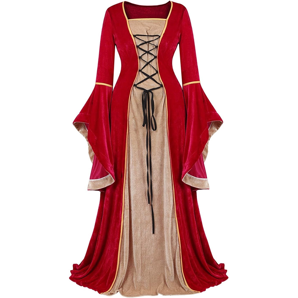 Disfraces de vestido medieval para mujer talla XL color rojo