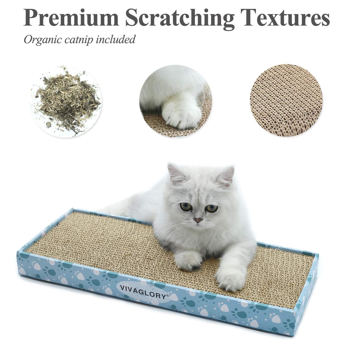 Vivaglory Reversible Cat Scratcher Cartón con caja
