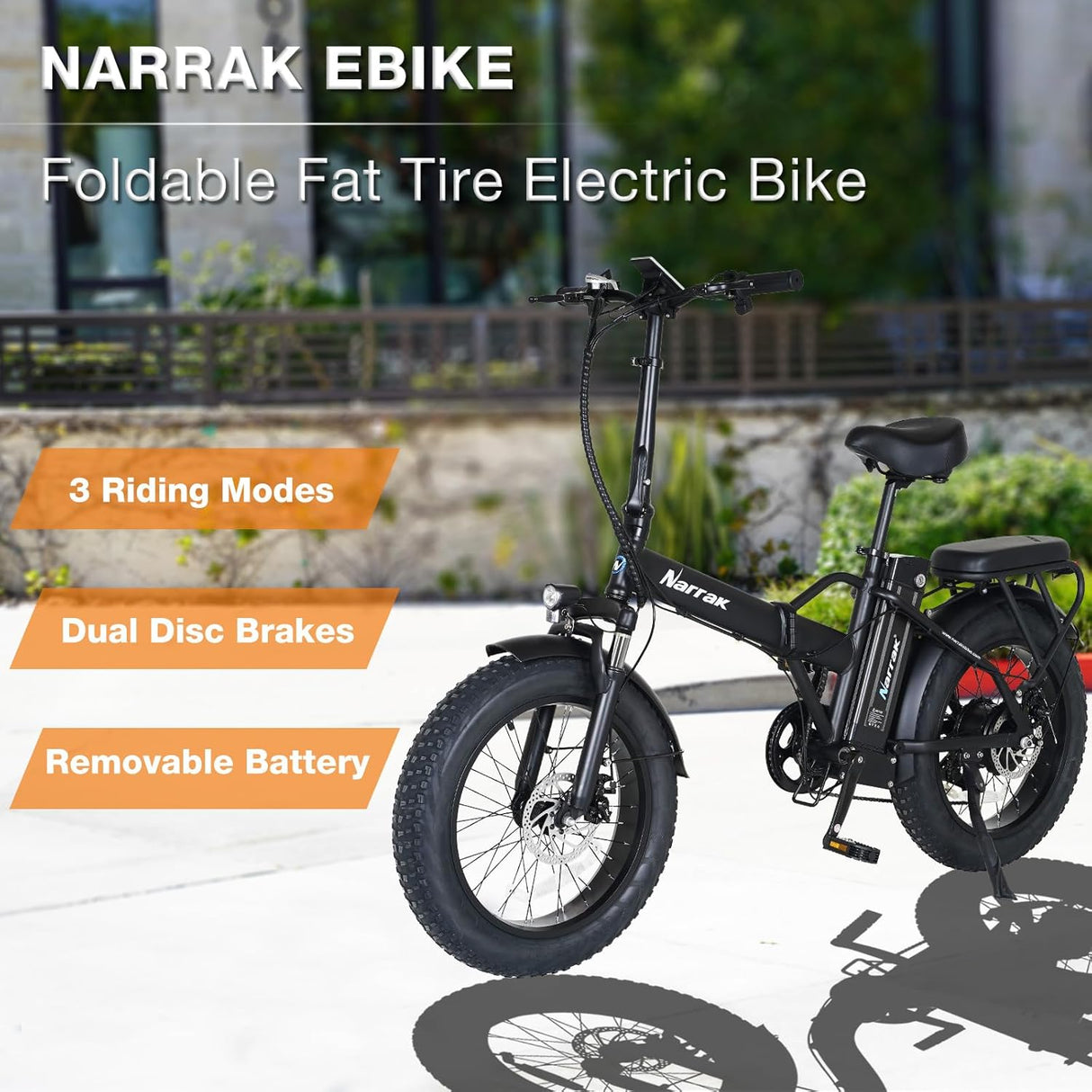 Bicicleta Eléctrica Plegable Fat Tire, 48V, Motor 1100W, M5