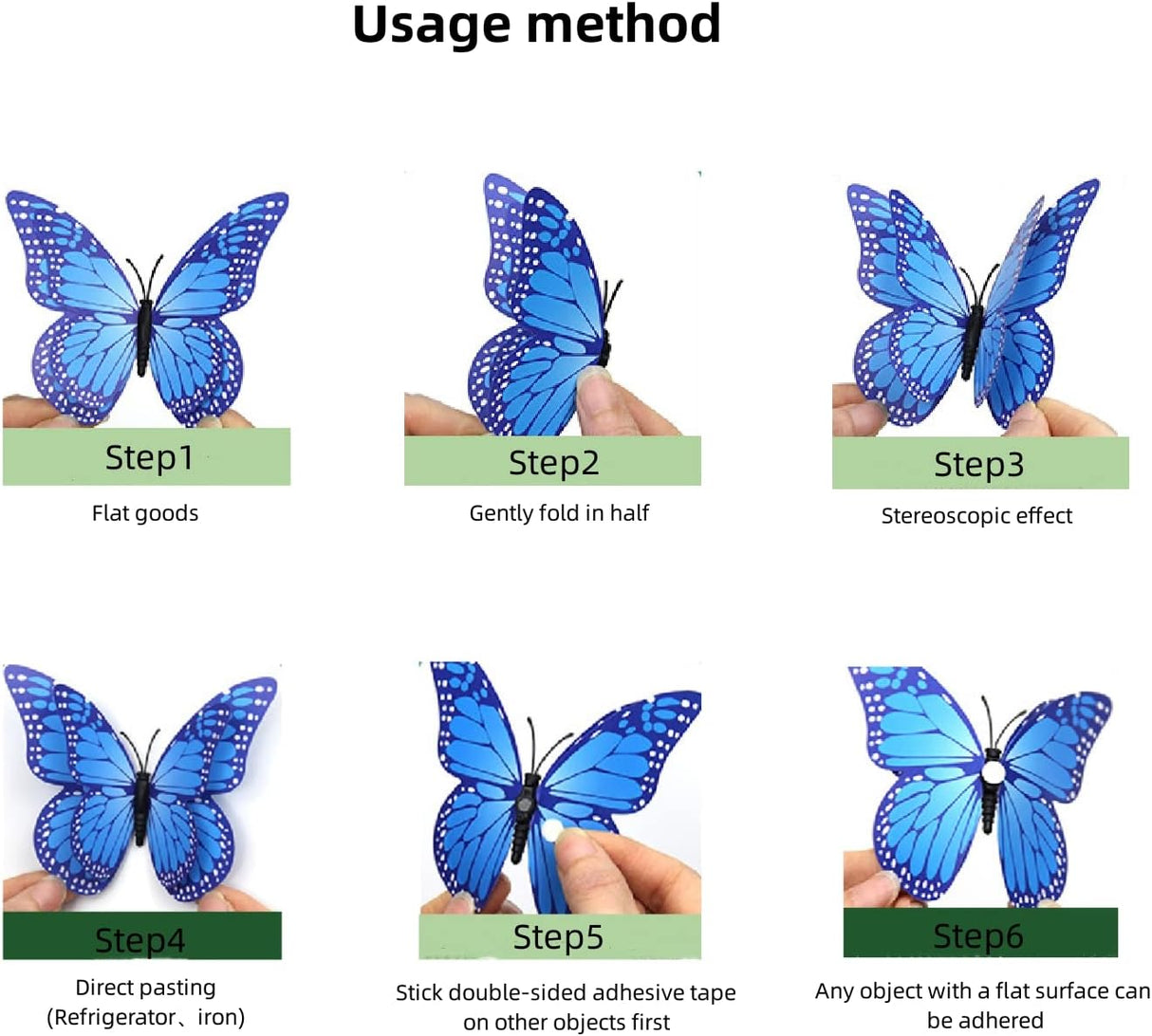 Decoración Pared Mariposas 3D 24 Piezas Magnéticas Removibles