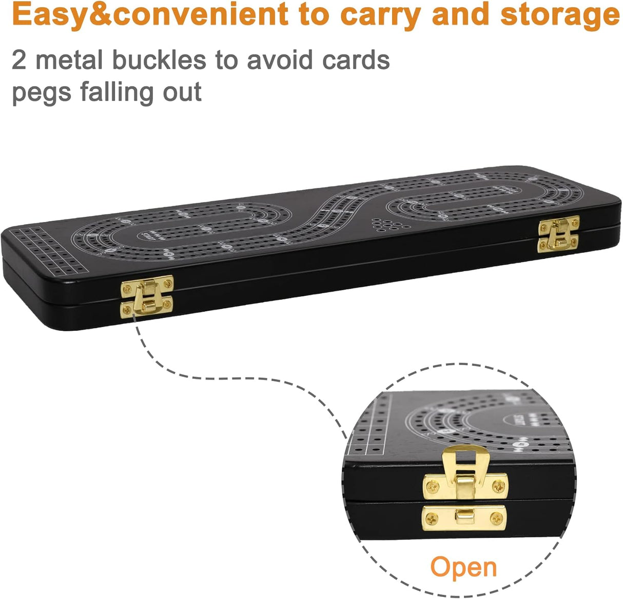 Juego de Cribbage Portátil con 3 Rutas y 9 Pegs, Juego de Mesa