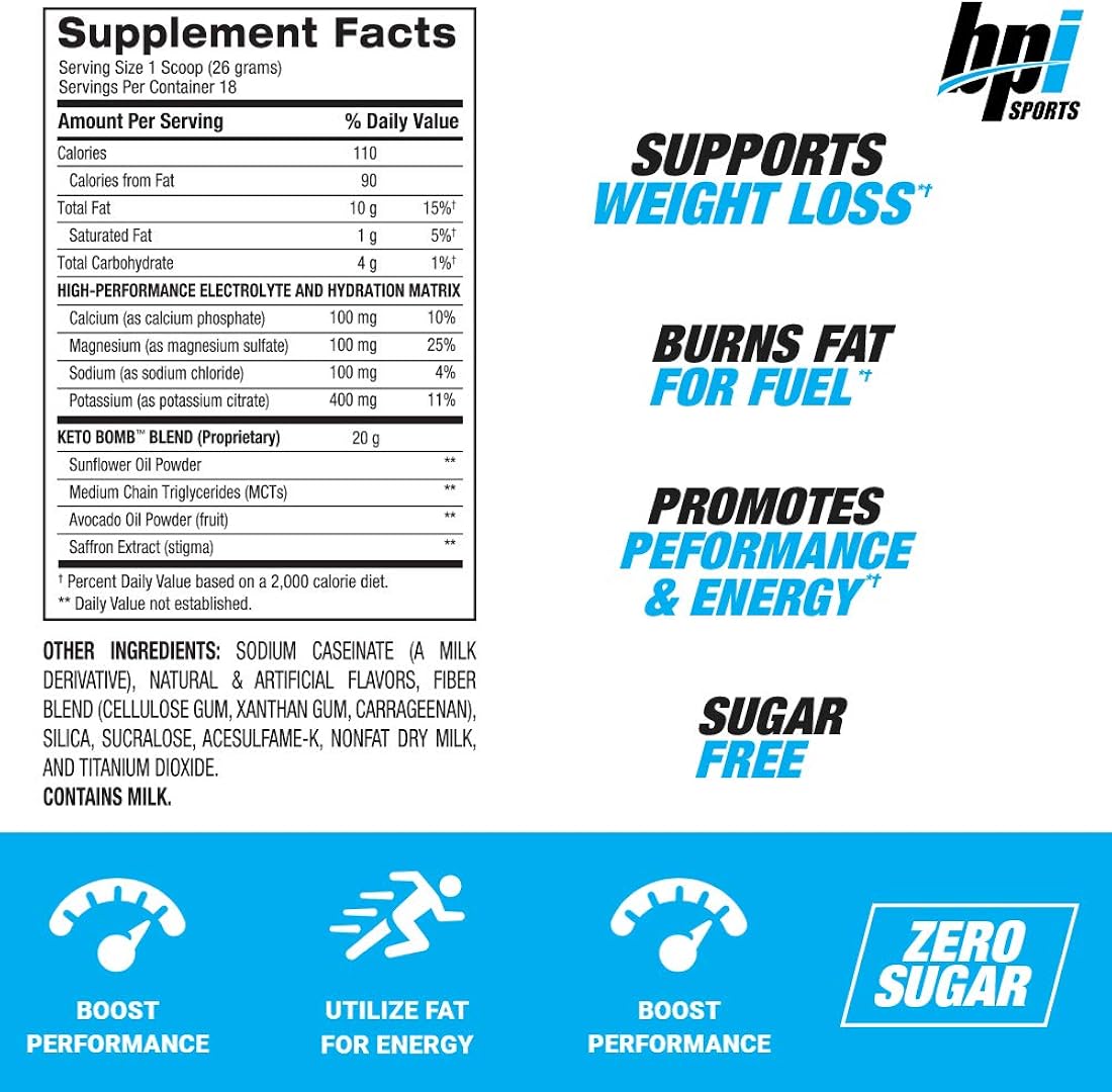 Suplemento Dietario BPI Sports Keto Bomb Batido ketogénico