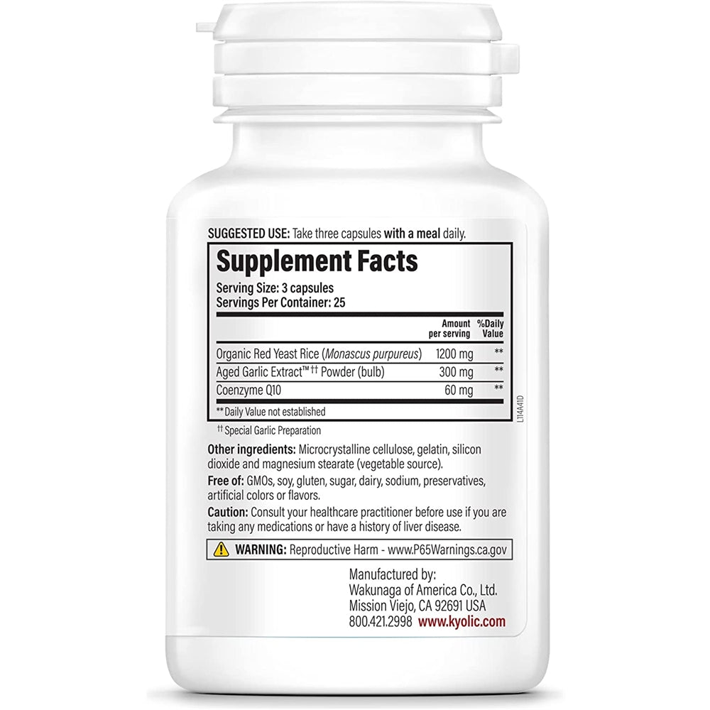 Suplemento Extracto de ajo envejecido Fórmula 114 Coq10 75un