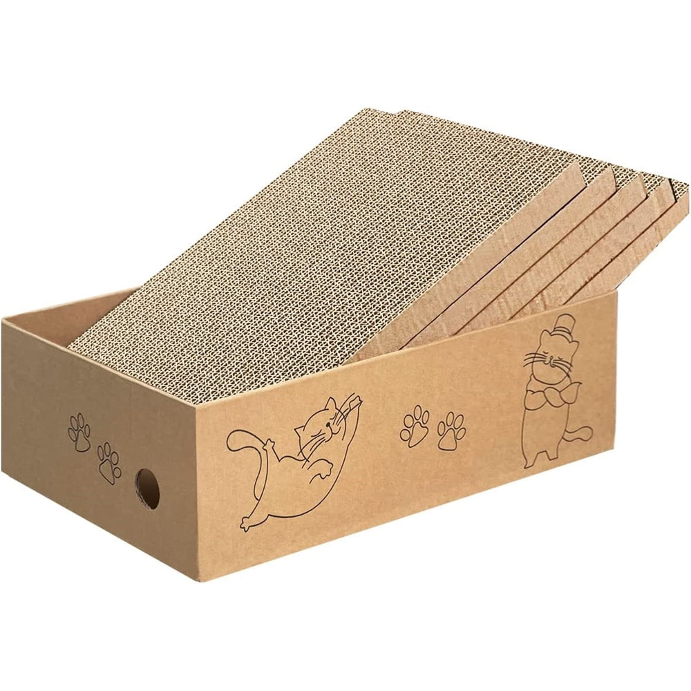 Caja de cartón rascador para gatos de interior 5 paquetes
