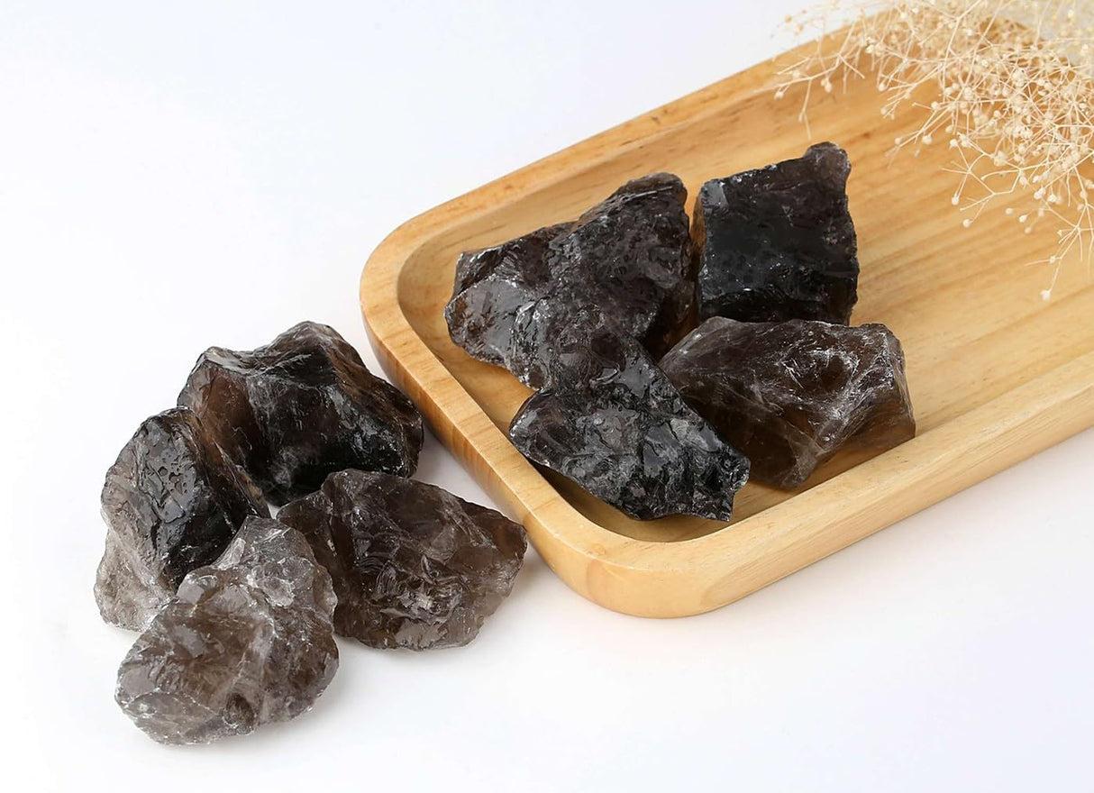 LAIDANLA Piedras naturales de cuarzo ahumado de 2 in, cristal