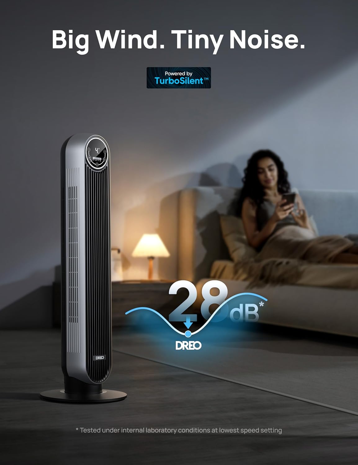 Ventilador Dreo para dormitorio, silencioso, 90° oscilante, DR-HTF007