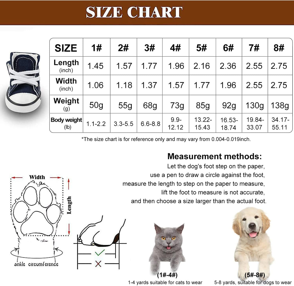 BESUNTEK - Calzado de lona para mascotas, protector, antideslizante y casual, para caminar al aire libre, deportes y pavimento caliente, 4 unidades