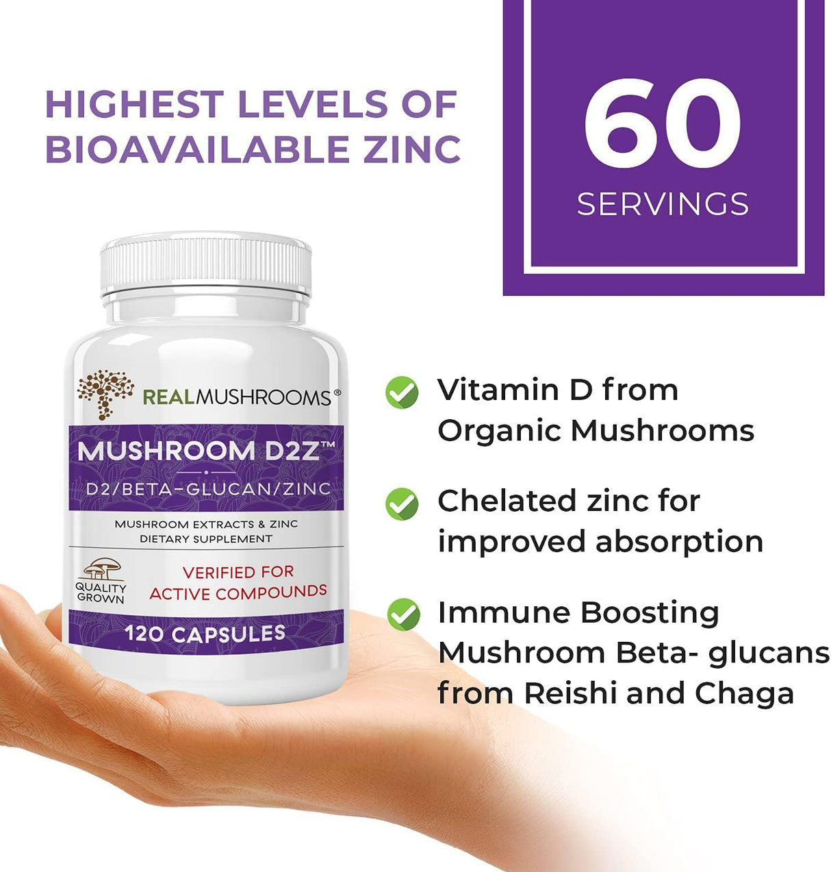 Suplementos Alimenticios de zinc para adultos Vitamina D2