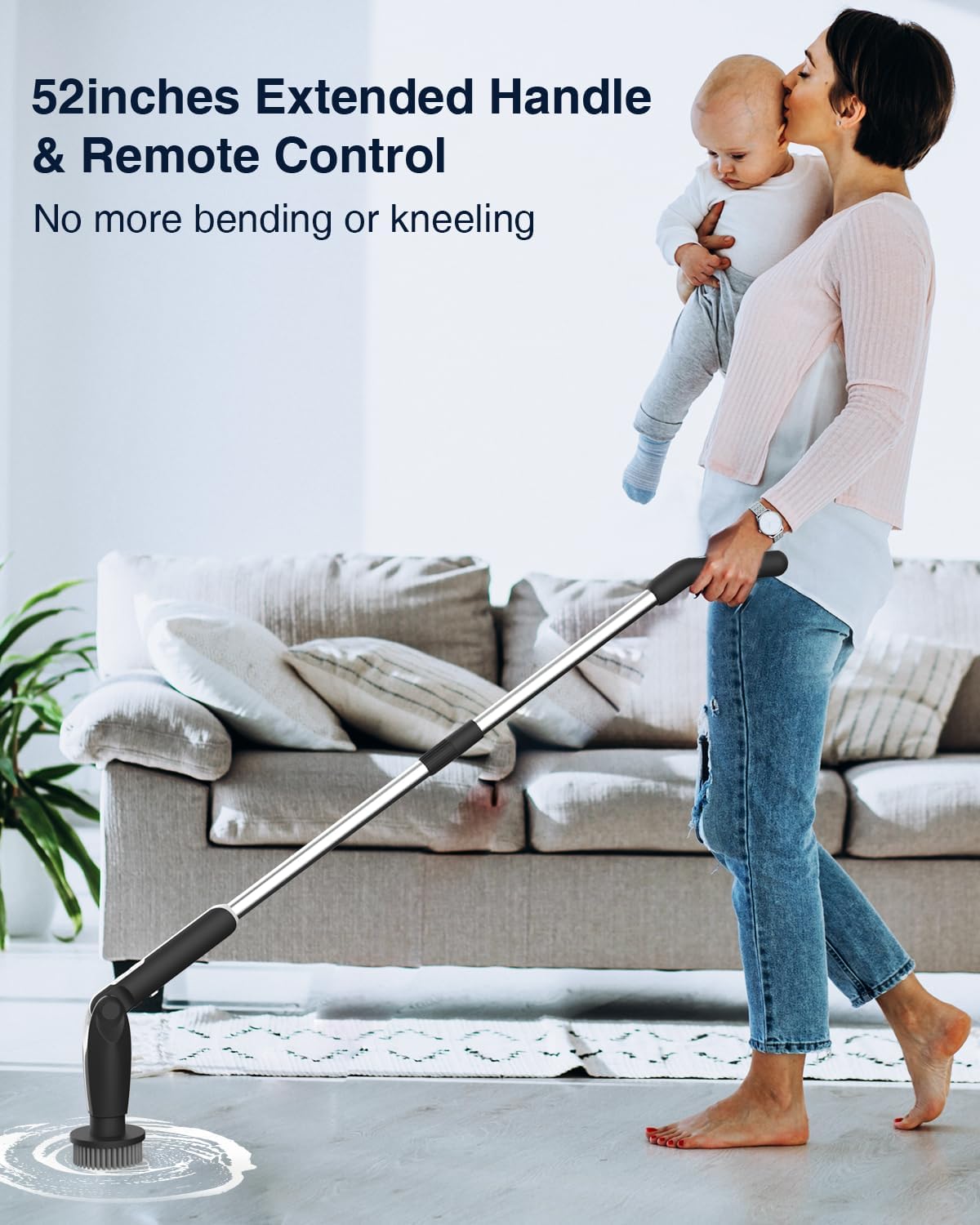 Limpiador Eléctrico Leebein, 8 Cabezas, Mango Largo, 2024