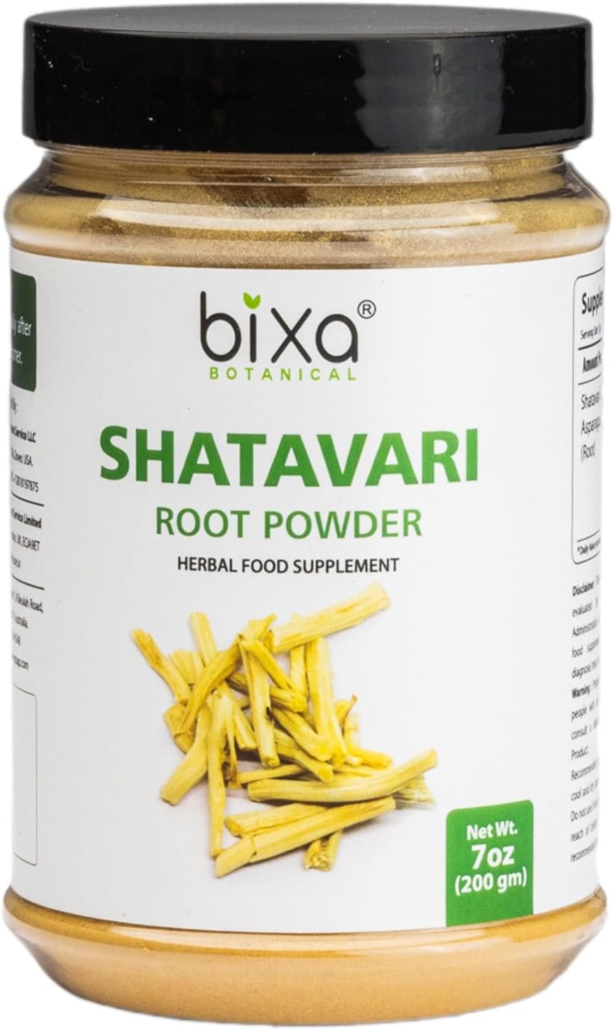Shatavari Polvo (espárragos racemosus) | Tónico natural para la salud de las mujeres | Suplemento de hierbas para mujeres | (7 onzas) | Tónico uterino | Promueve la fuerza | Sin OMG | Sin gluten