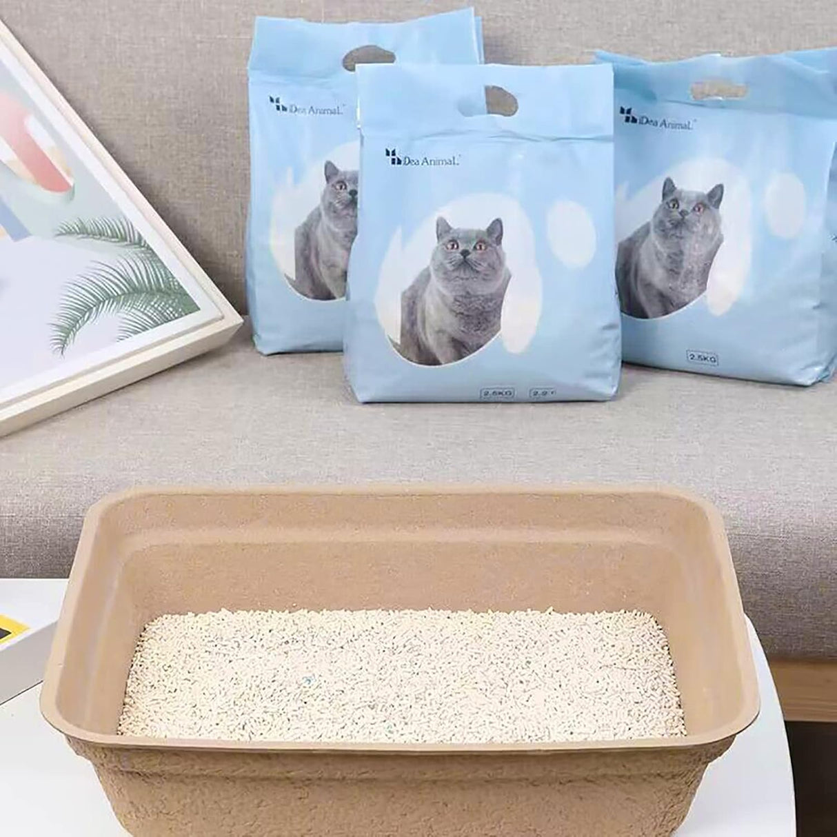 Paquete de 8 cajas de arena desechables para gatos WUWEOT