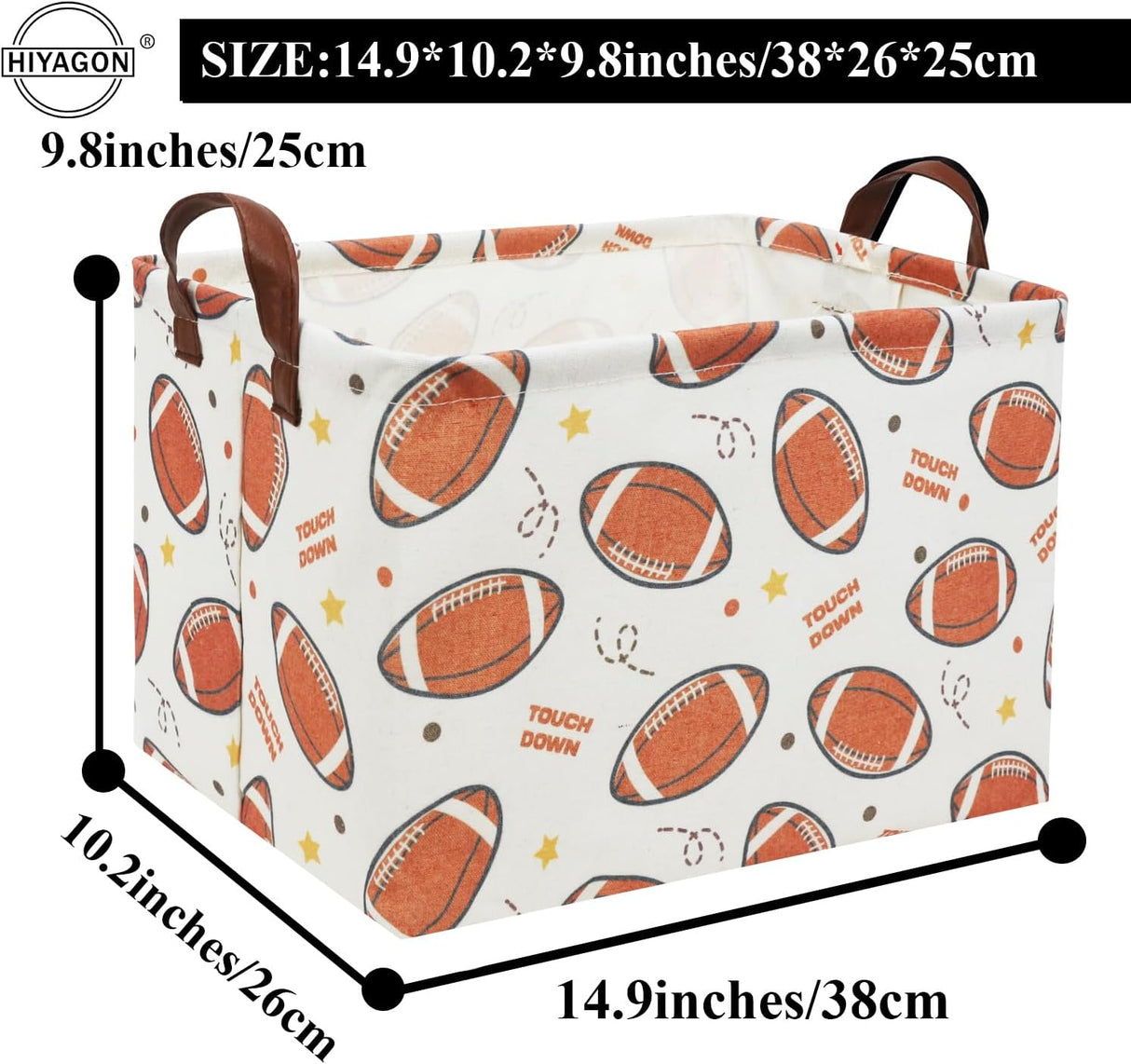 Canasta de Almacenamiento Rectangular para Niños (Fútbol)