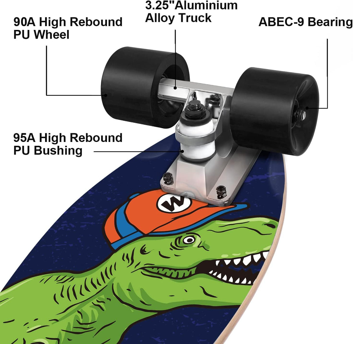 Patineta Completa Mini Cruiser de 22 Pulgadas para Niños