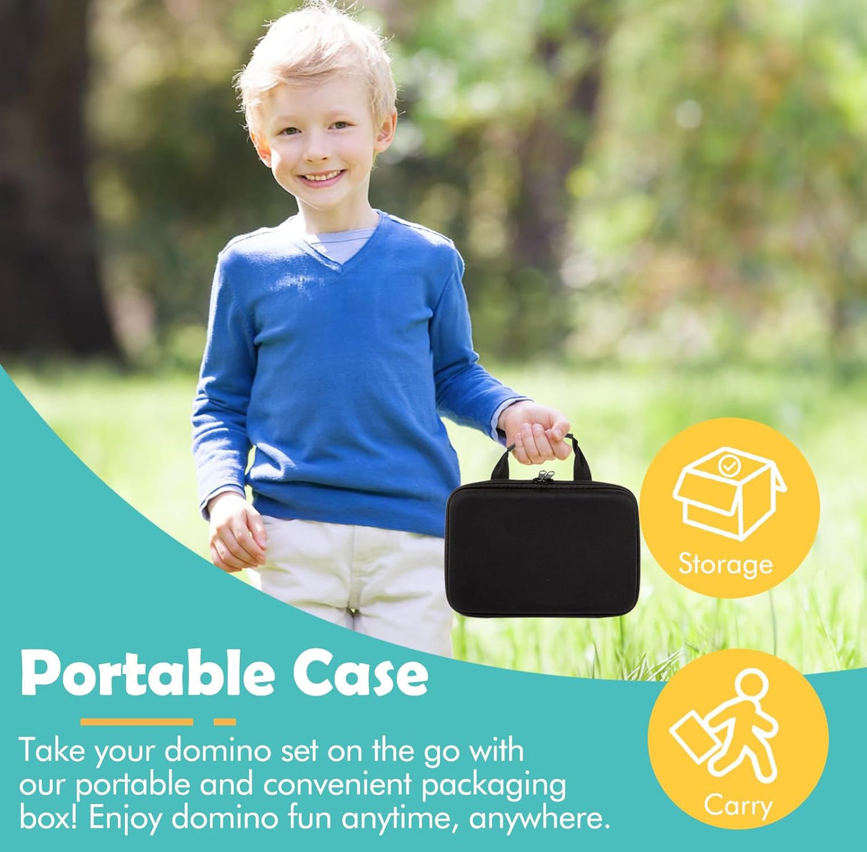 Dominó DAILYLIFE para Niños, Doble 6, 28 Fichas, 4 Trays