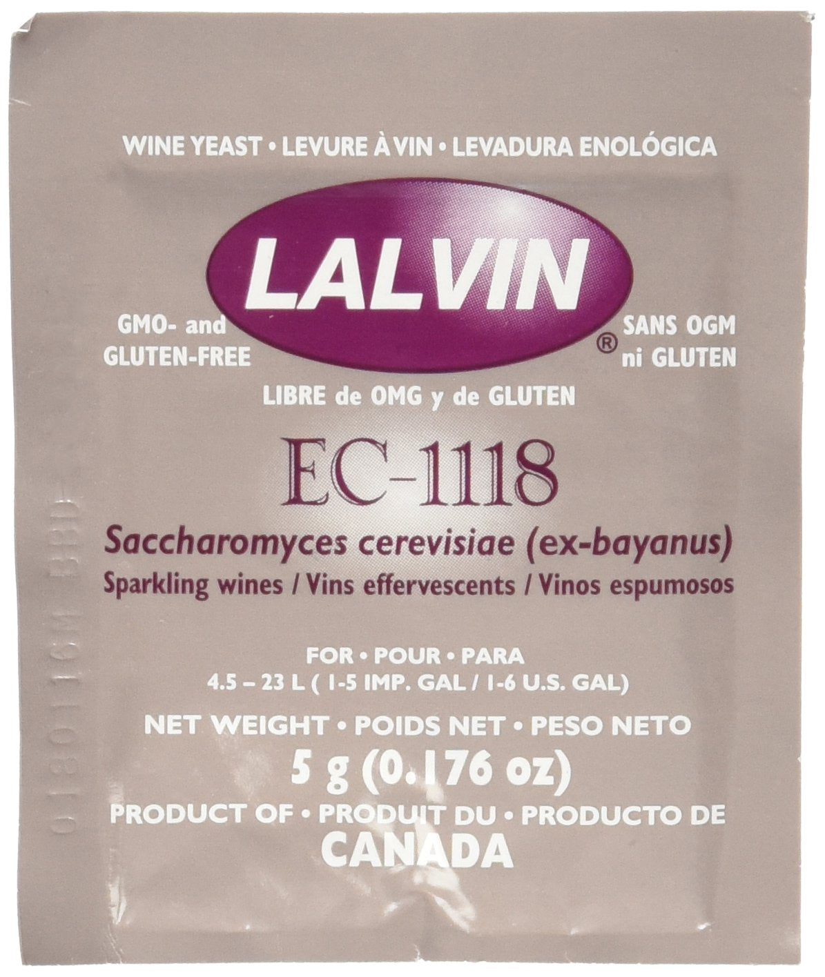 Levadura seca para hacer vino paquete de 10 Lalvin