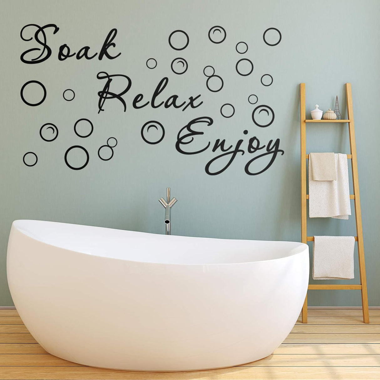 Vinilos Decorativos para Baño Soak Relax Enjoy - Estilo Simple