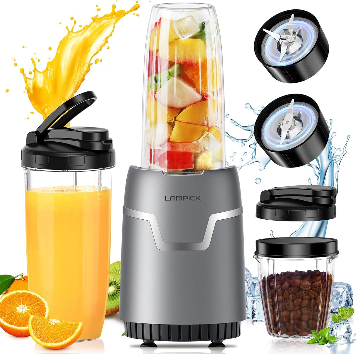 Licuadora Smoothie 1100W, 2 Tazas 27 Oz, 10 Oz Molinillo