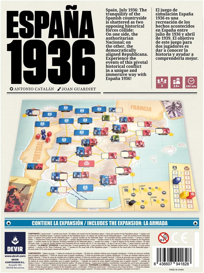 Juego de Estrategia España 1936, Devir, 2 Jugadores, 14+