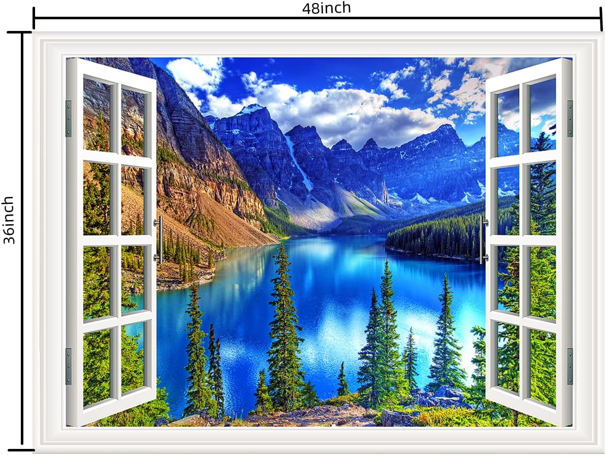 Vinilo Autoadhesivo Ventana Tropical, Cunninghamia lanceolata 36x48