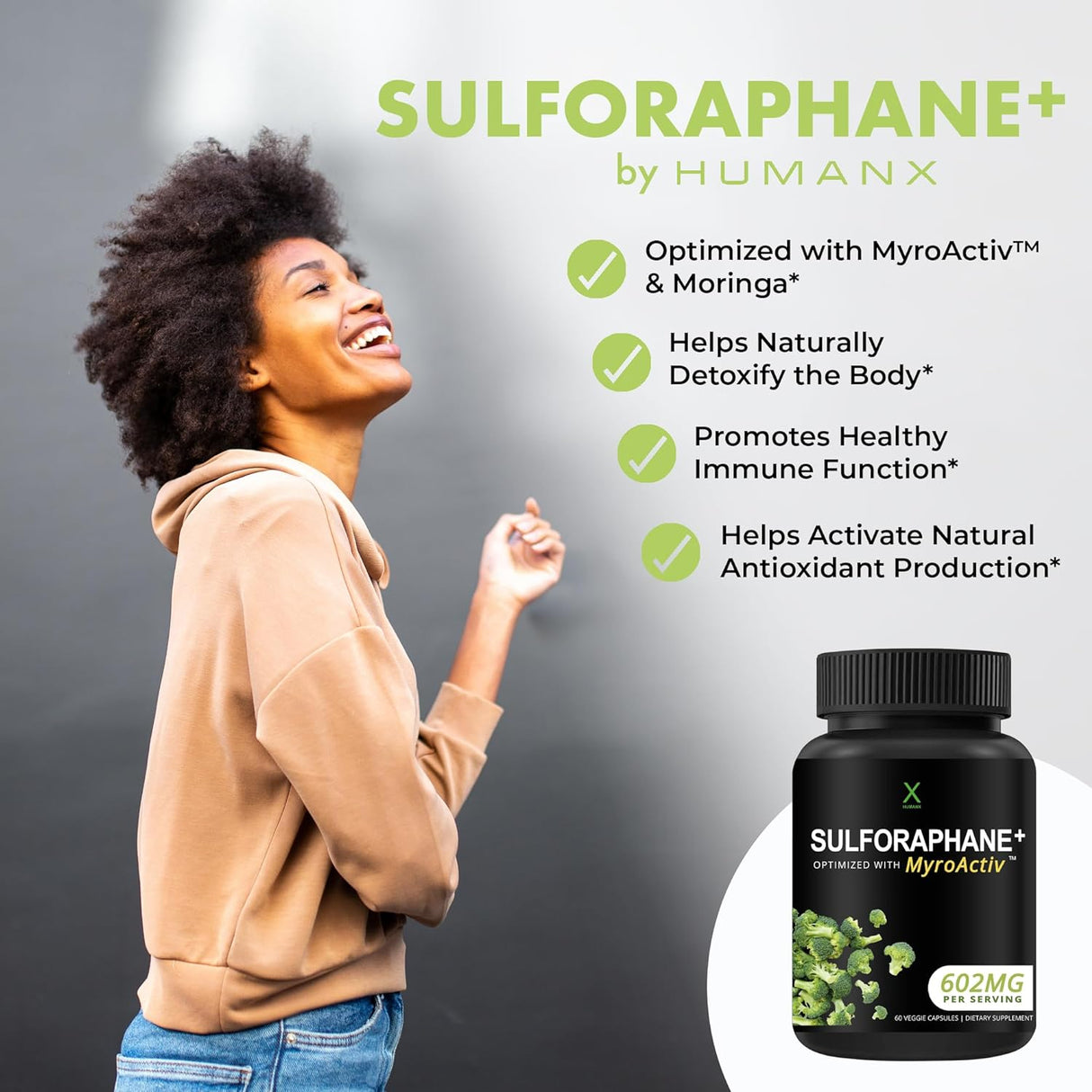 Suplemento de Sulforafano con Extracto de Brócoli y Moringa