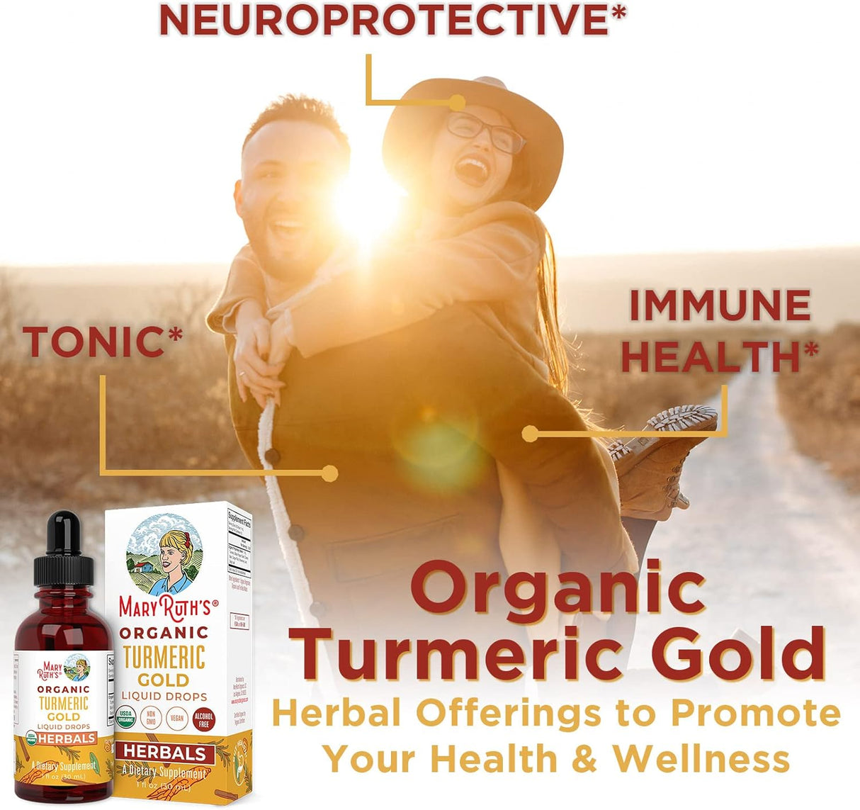 Suplementos Alimenticios Gotas líquidas de oro de cúrcuma