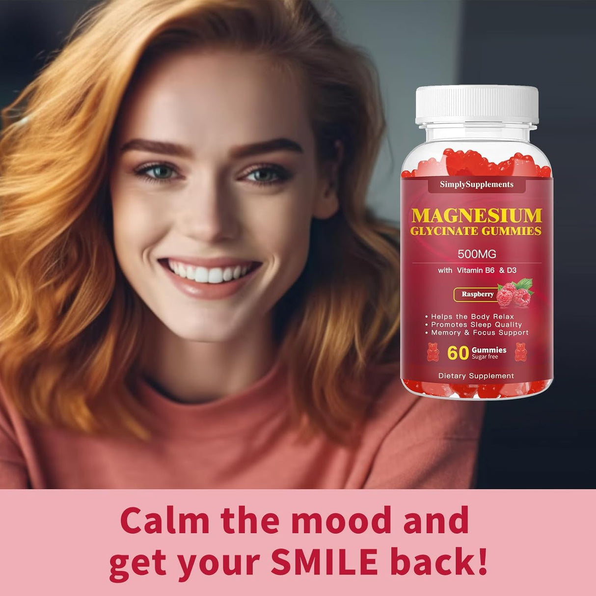 Suplemento de magnesio masticable con vitamina D3 B6 CoQ10