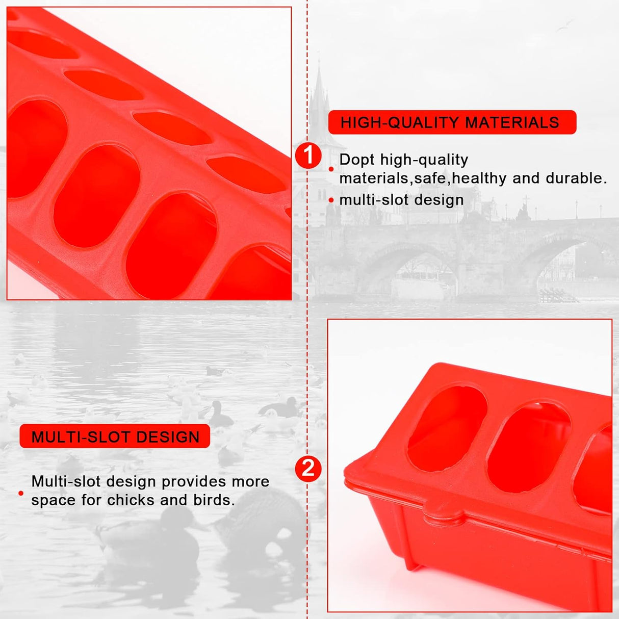 Comederos de plástico para aves de corral pequeños 4 pack