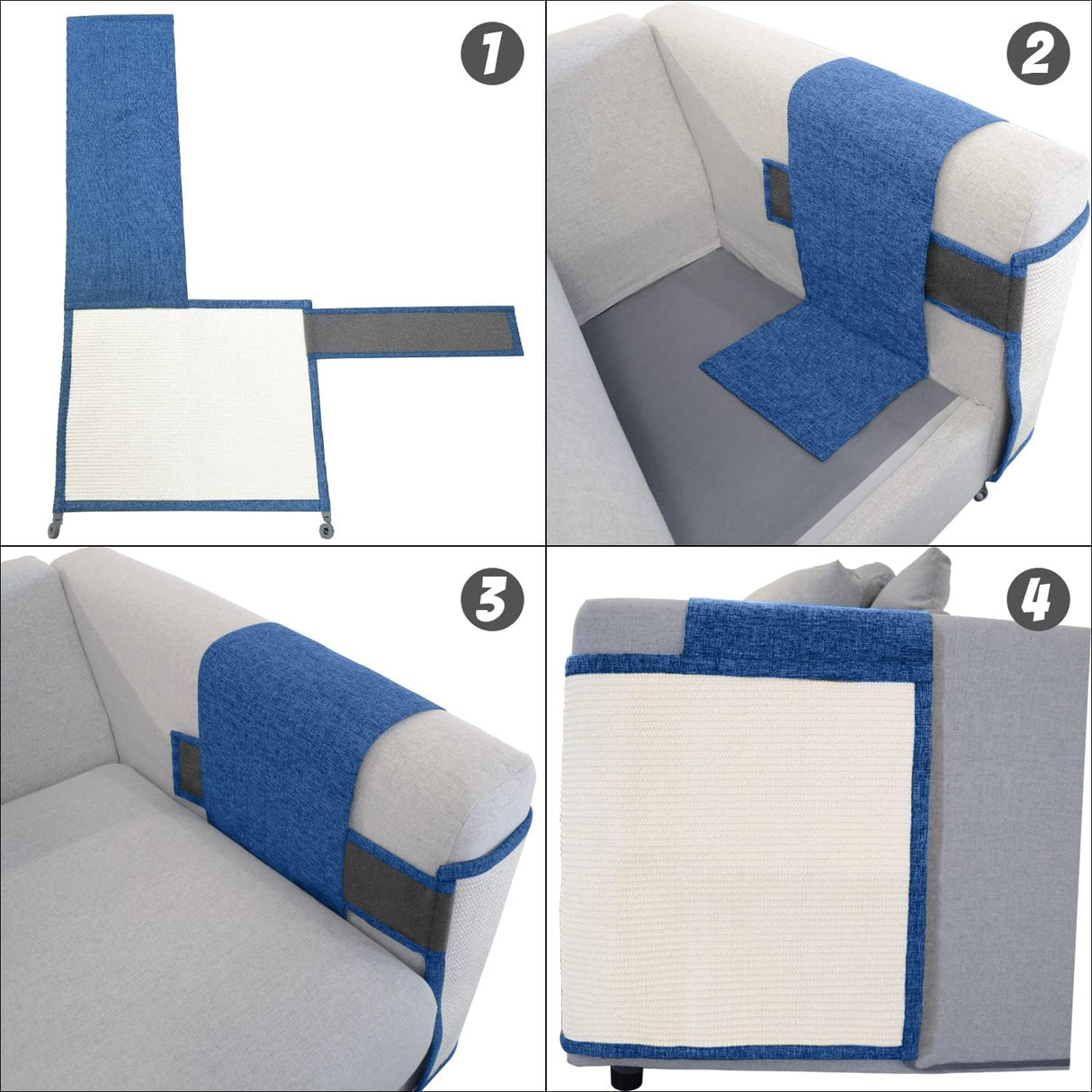 Protector de muebles de gato azul oscuro mano izquierda