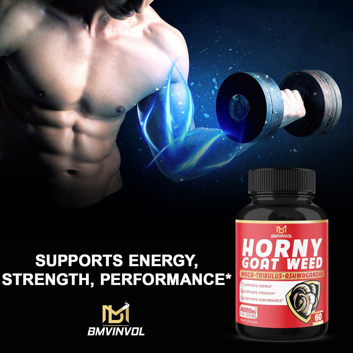 Cápsulas de hierba de cabra cachonda apoyo energético